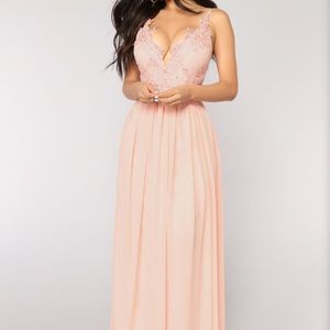 Blush embroidered dress